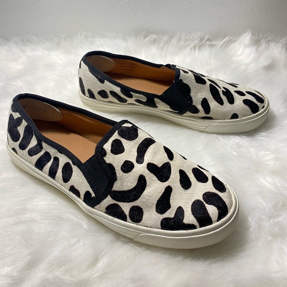 J.Crew Dyed Sheared Calf Hair Slip On Sneakers Size 6M - Picture 2 of 7